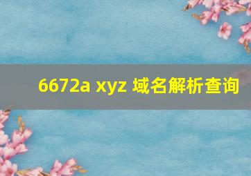 6672a xyz 域名解析查询